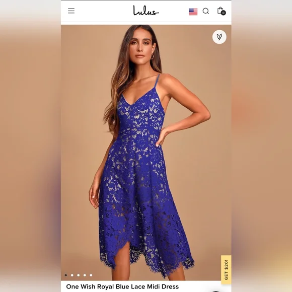 Lulus | Dresses | Lulus One Wish Royal Blue Midi Dress | Poshmark